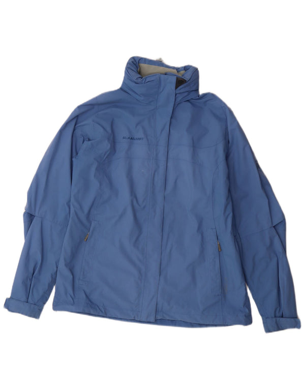 Mammut Veste de pluie à capuche pour femme UK 16 Large Bleu