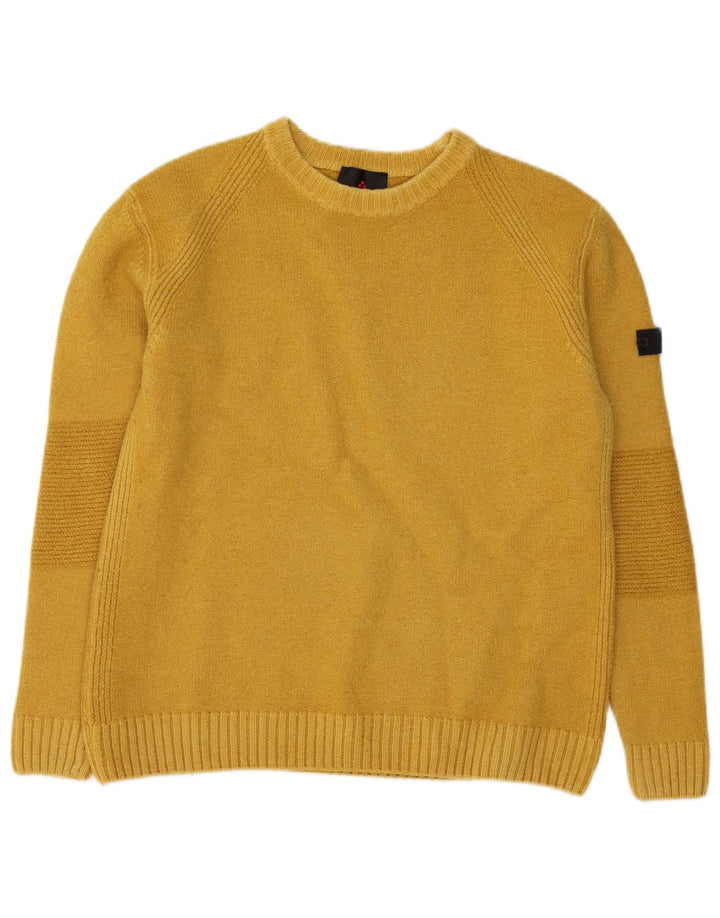 PEUTEREY Pull col rond homme grande laine jaune