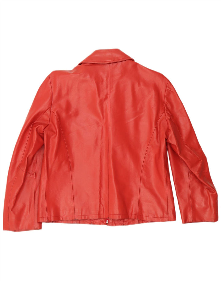 veste en cuir femme vintage IT 48 XL Cuir Rouge