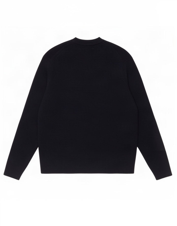 Zara Homme Pull Col Ras Du Cou Acrylique Bleu Marine Moyen