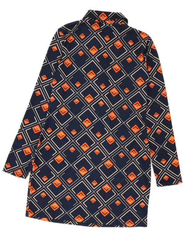 Zara Robe chemise pull pour femme UK 12 Bleu marine moyen géométrique
