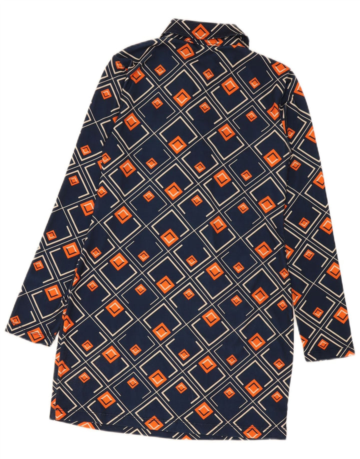 Zara Robe chemise pull pour femme UK 12 Bleu marine moyen géométrique