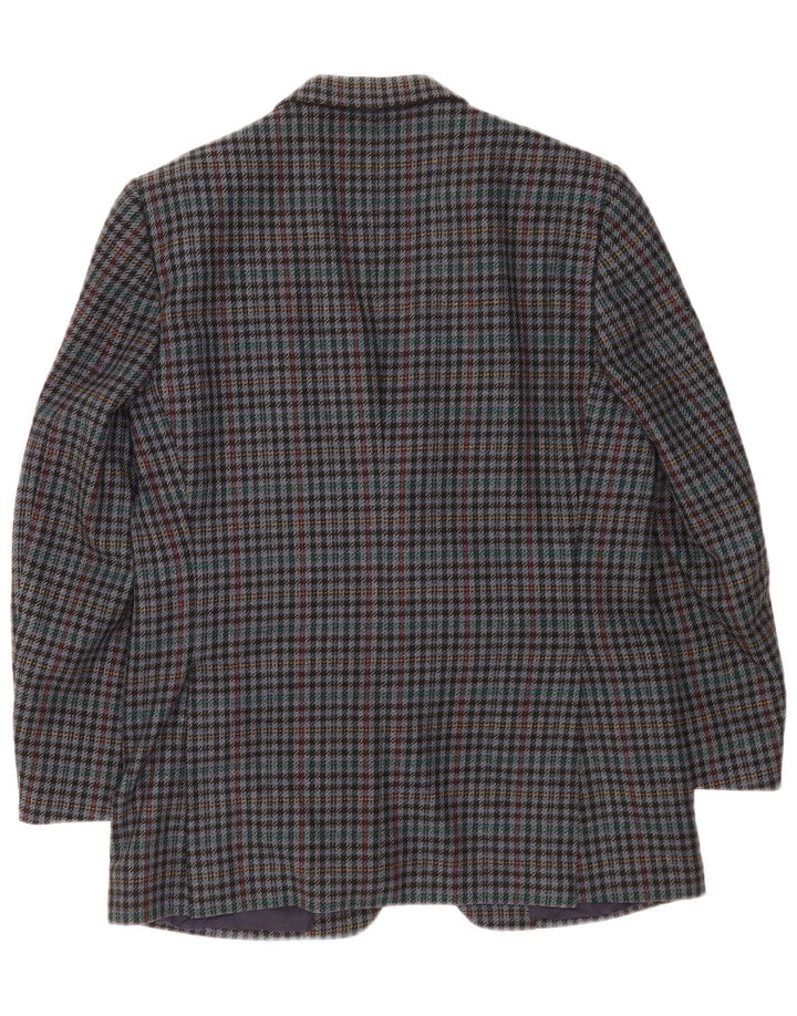 Ermenegildo Zegna Veste blazer à 2 boutons pour homme UK 38 Bleu moyen pied-de-poule