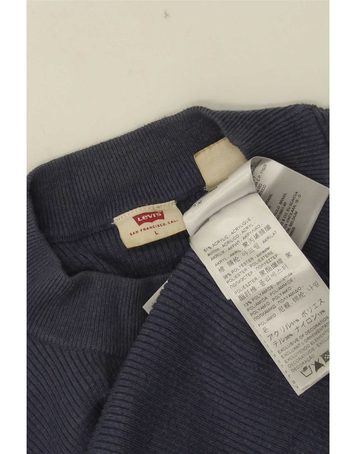 Levi's Top Manches Longues Femme UK 14 Large Bleu Marine Acrylique