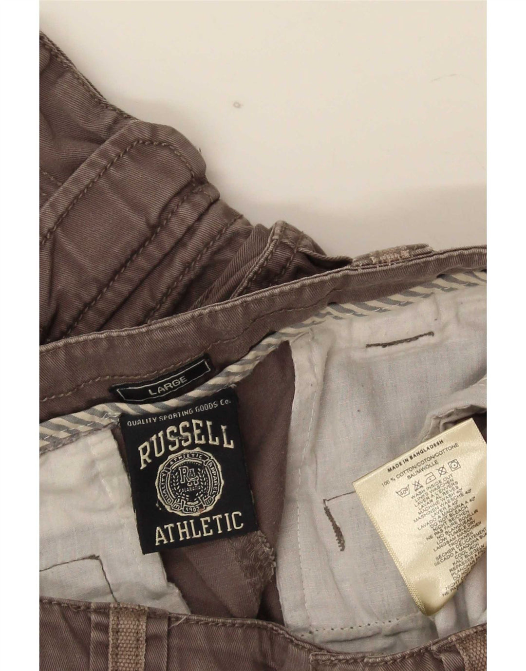 Russell Athletic Short cargo pour homme Taille L W34 Gris Coton
