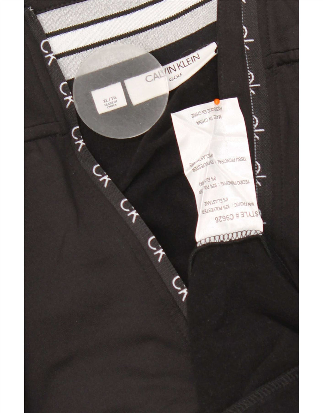 Calvin Klein Hommes Golf Zip Neck Pull Survêtement Top XL Noir Polyester