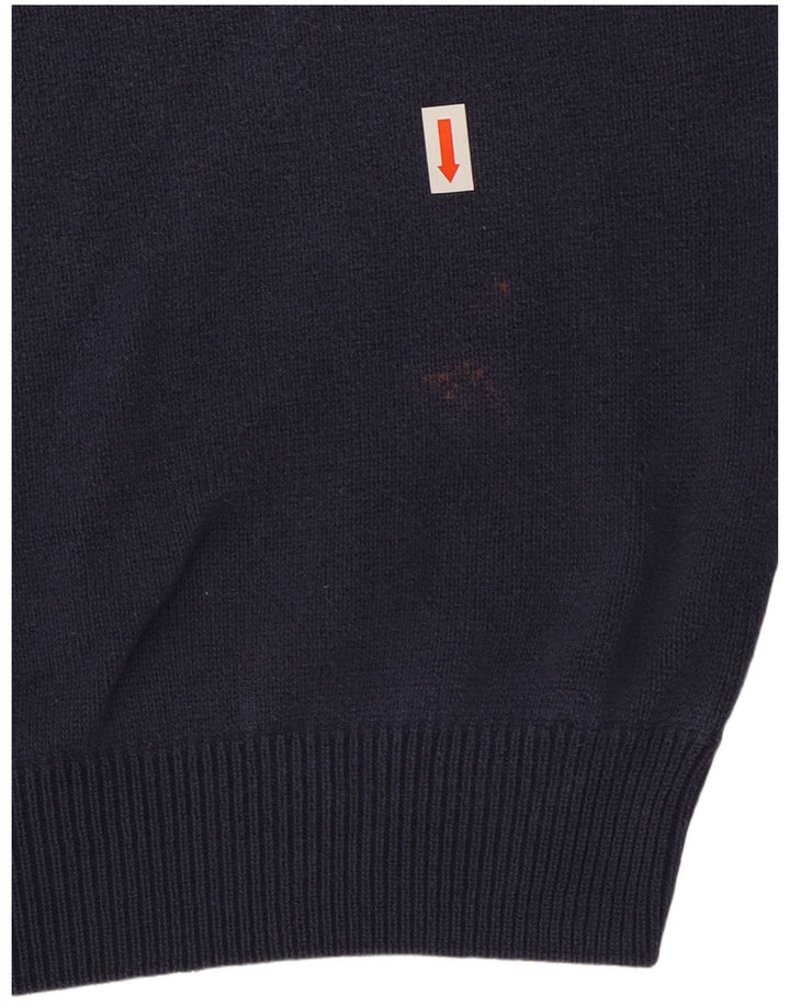 Marks & Spencer Pull coupe classique à col en V pour homme Bleu marine Taille L