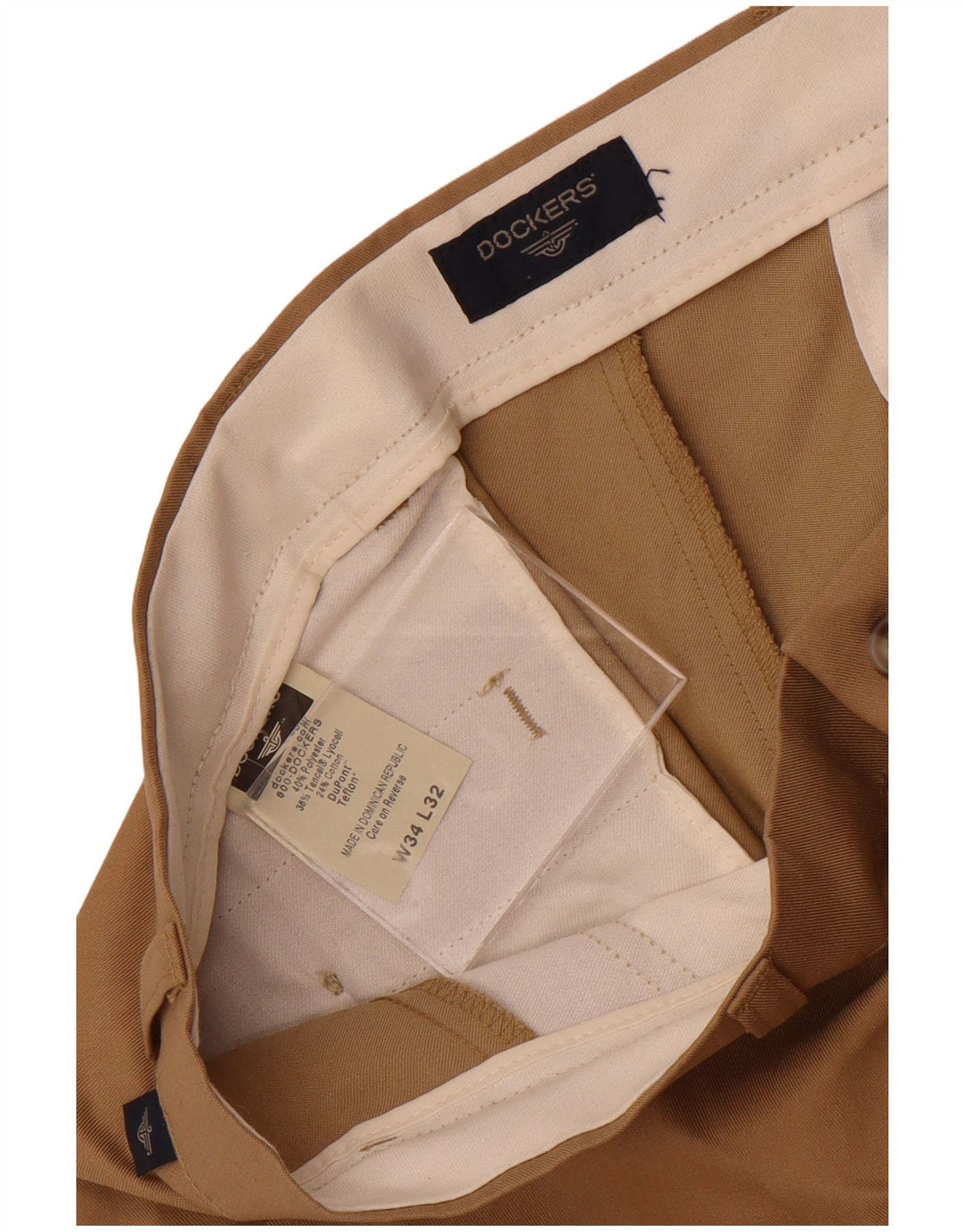 Dockers Pantalon Chino Droit Homme W34 L32 Beige Polyester