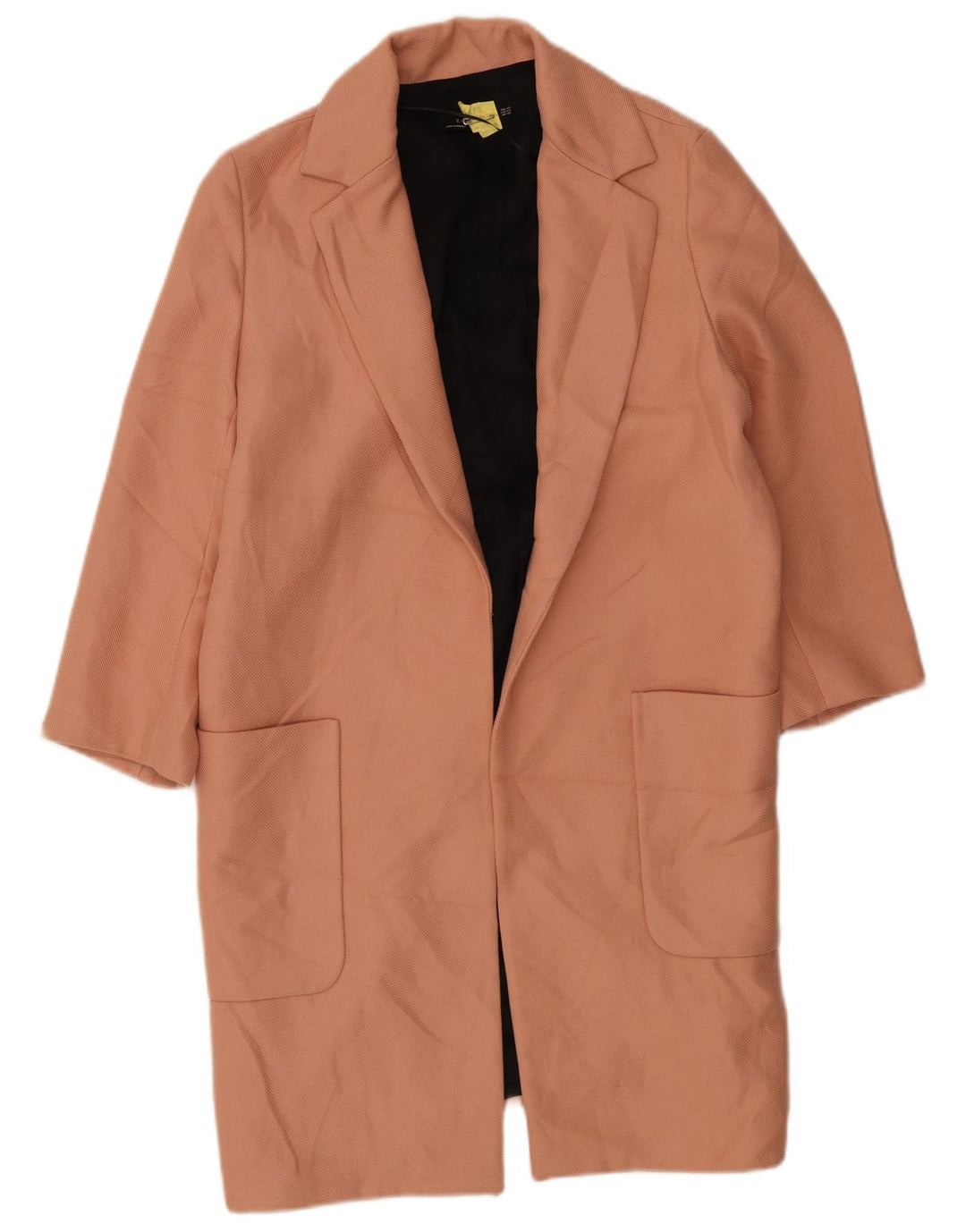 Zara Veste blazer longue ouverte surdimensionnée pour femme UK 6 XS Rose Polyester