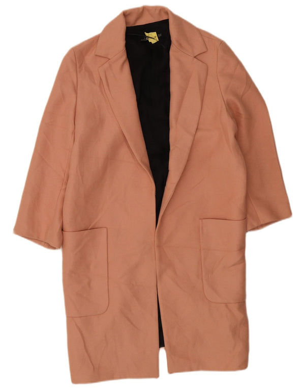 Zara Veste blazer longue ouverte surdimensionnée pour femme UK 6 XS Rose Polyester