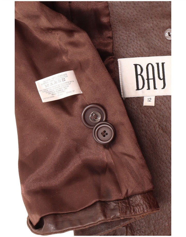 Bay Veste en cuir pour femme UK 12 Cuir marron moyen classique