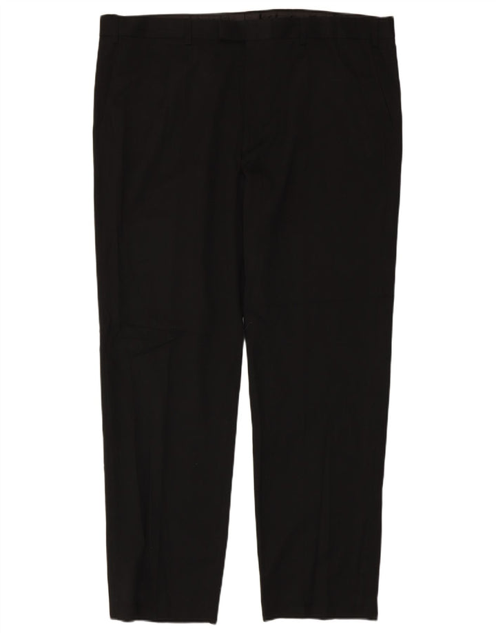 Marks & Spencer Pantalon de costume droit pour homme W42 L33 Noir Polyester