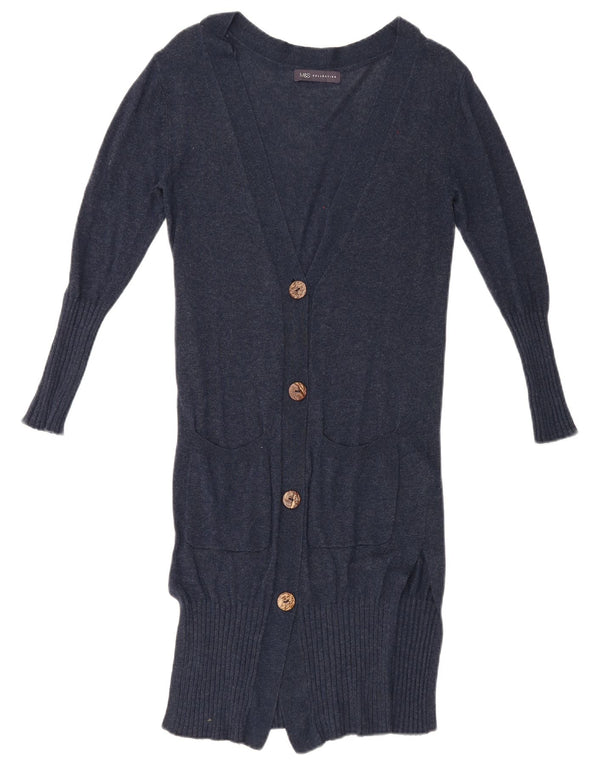 Marks & Spencer Pull cardigan long pour femme UK 10 Small Bleu marine