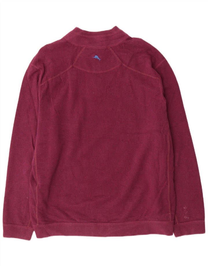 TOMMY BAHAMA Sweat-shirt à col zippé pour homme 2XL Violet Coton
