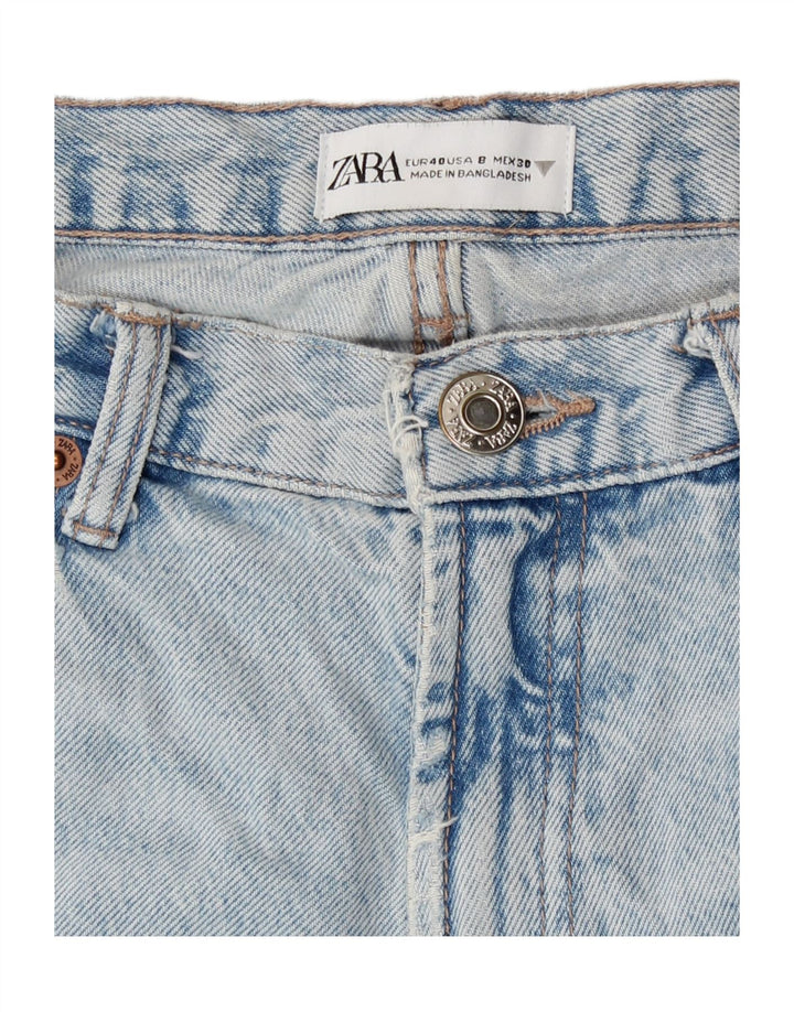 Zara Jean taille haute effet vieilli pour femme EU 40 Medium W30 L31 Bleu