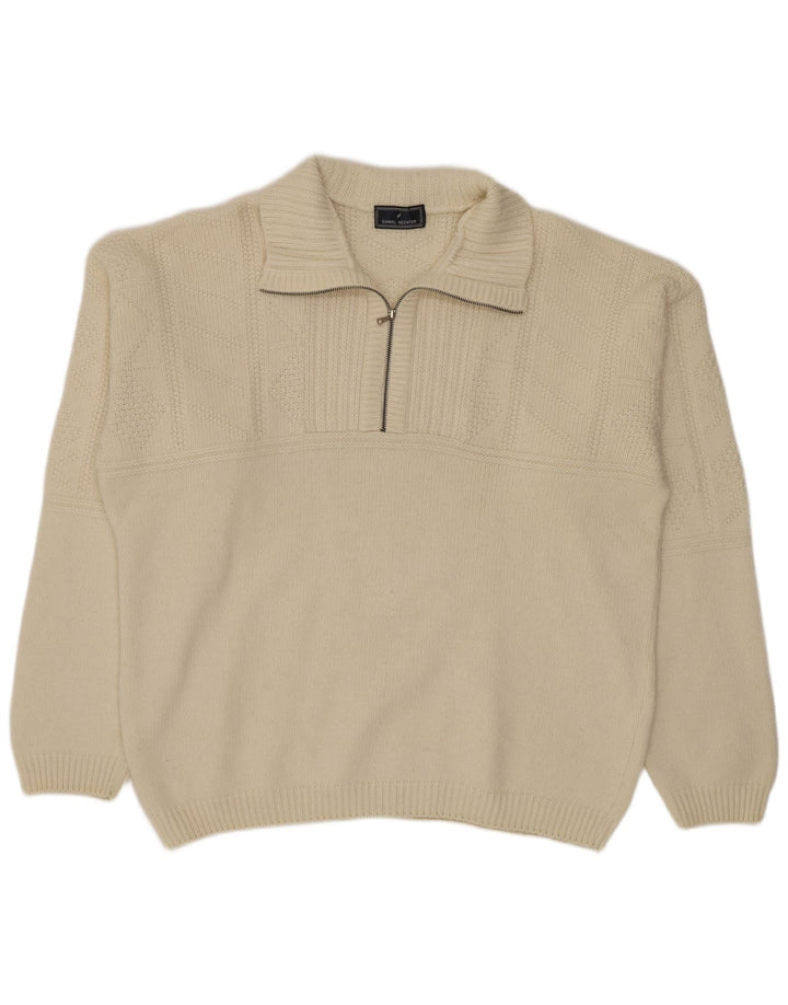 Daniel Hechter Pull Col Zippé XL Homme Blanc Cassé