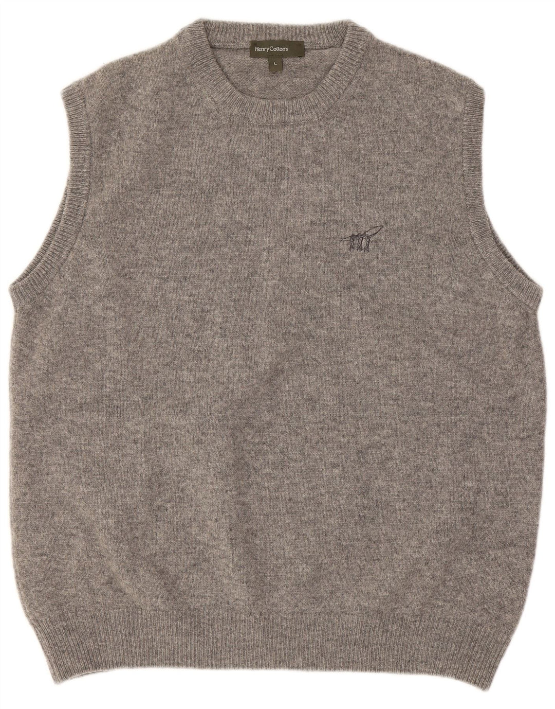 Henry Cottons Débardeur pour homme en laine vierge grise Taille L