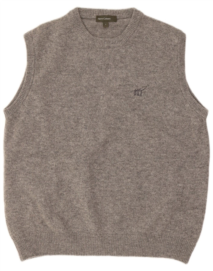 Henry Cottons Débardeur pour homme en laine vierge grise Taille L