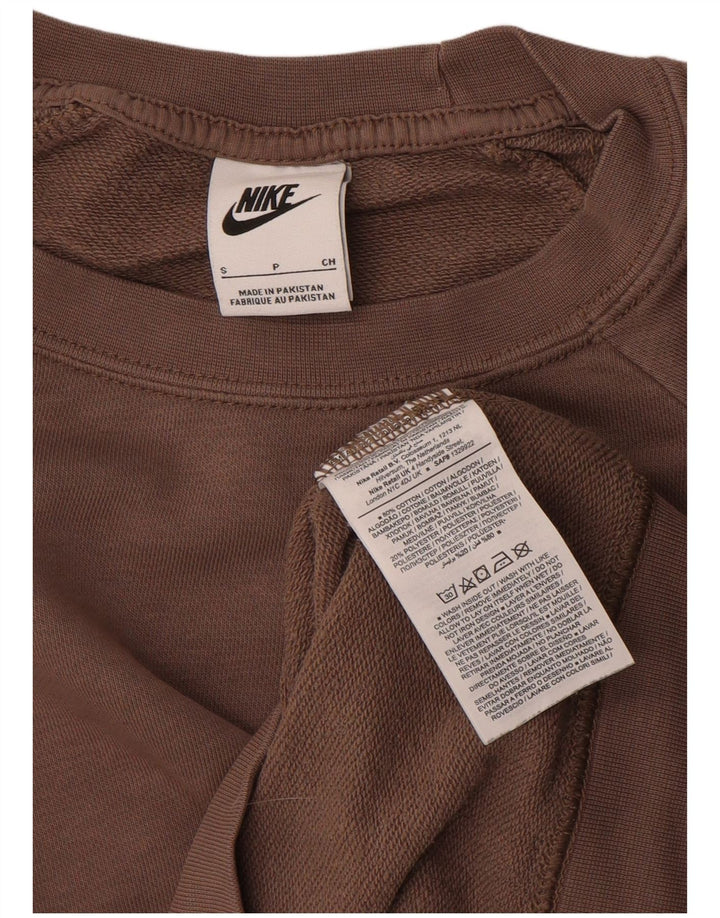 Nike Sweat-shirt surdimensionné pour femme UK 10 Petit coton marron