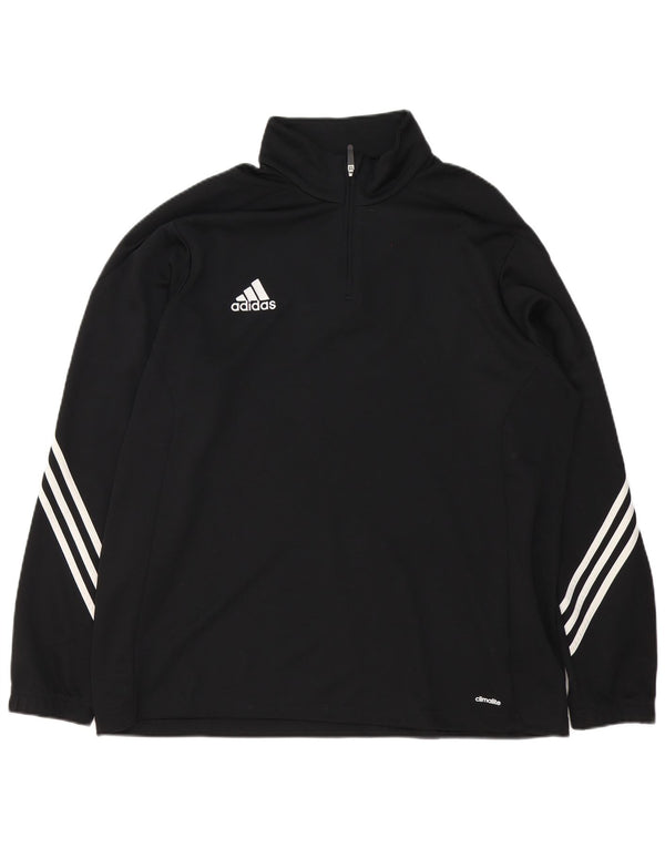 Adidas Hommes Climalite Zip Neck Pull Survêtement Top 2XL Noir Polyester