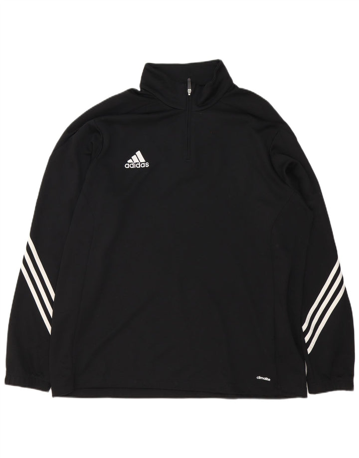 Adidas Hommes Climalite Zip Neck Pull Survêtement Top 2XL Noir Polyester