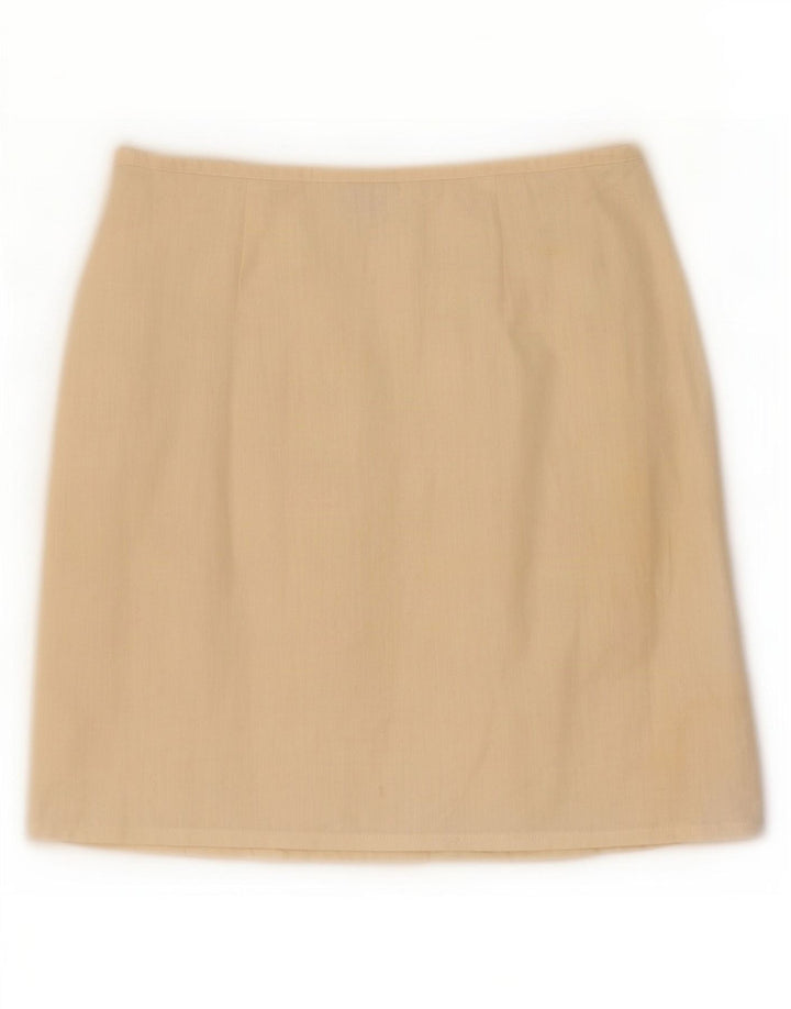 Benetton Femme Mini Jupe Portefeuille IT 44 Moyen W28 Coton Beige