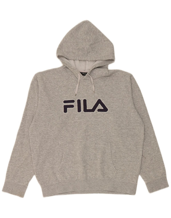 Fila Pull à capuche graphique pour homme, grand, gris moucheté