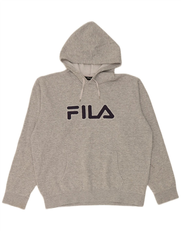 Fila Pull à capuche graphique pour homme, grand, gris moucheté