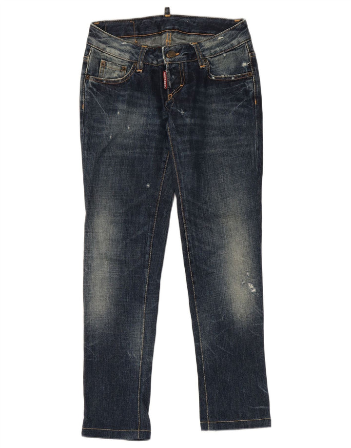 Dsquared2 Jean slim effet vieilli pour femme IT 38 XS W28 L29 Bleu Coton