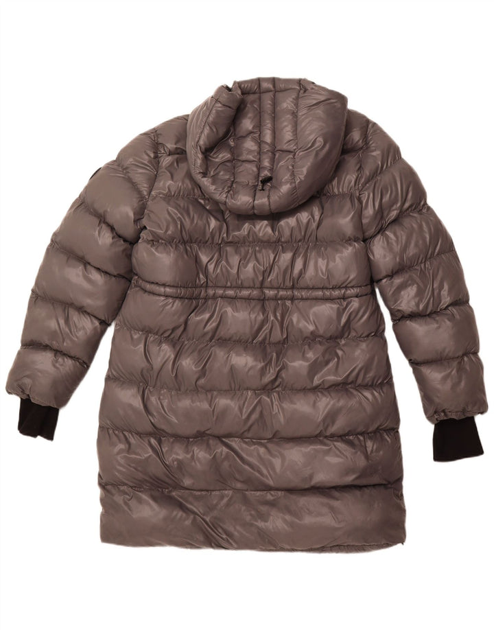 MICHAEL KORS Womens Oversized Hooded Padded Coat UK 16 Large Grey Nylon