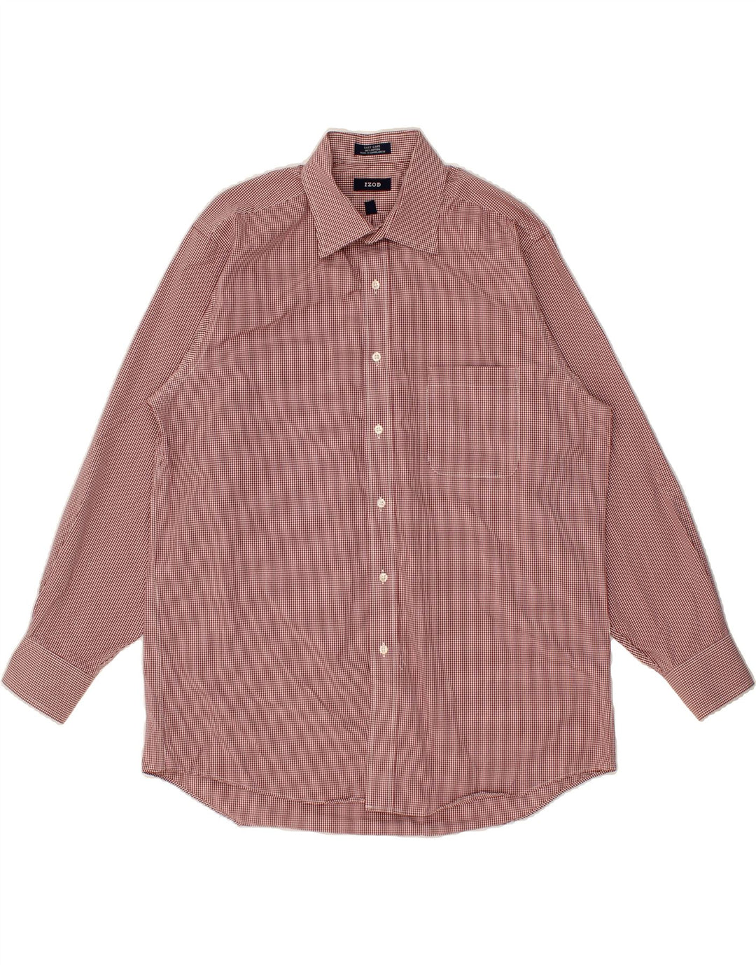 IZOD Mens Shirt Size 16 1/2 Large Red Gingham Cotton Vintage Izod and Second-Hand Izod from Messina Hembry 