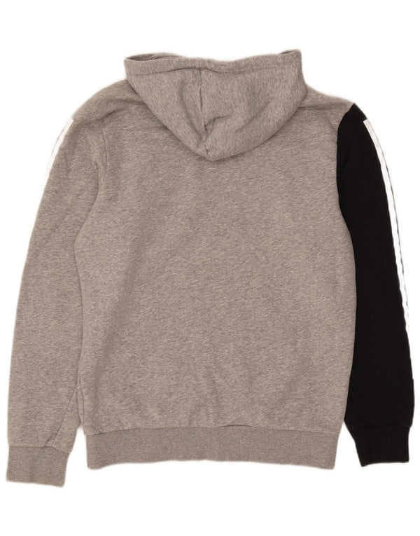 Adidas Pull à capuche graphique pour homme en coton color block gris moyen
