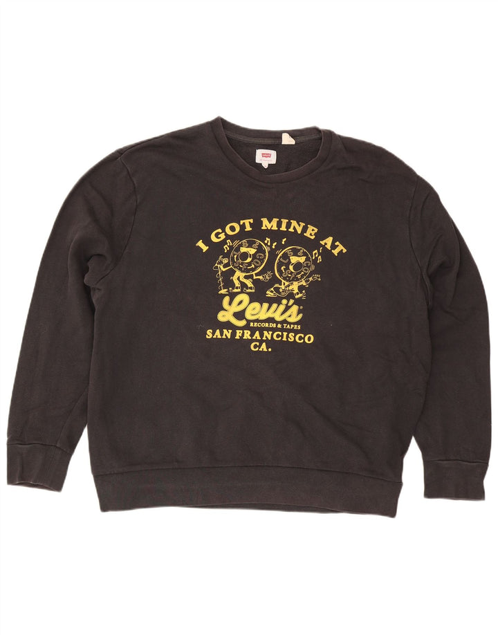 Levi's Sweatshirt Graphic Sweatshirt Jumper 2XL Homme Noir Coton