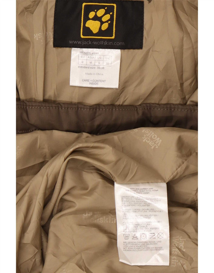 Jack Wolfskin Manteau rembourré à capuche pour femme UK 10 Petit Kaki Polyester