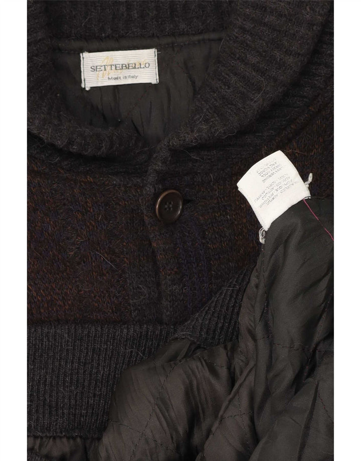 Settebello Cardigan Homme Pull Grand Gris Carreaux Acrylique