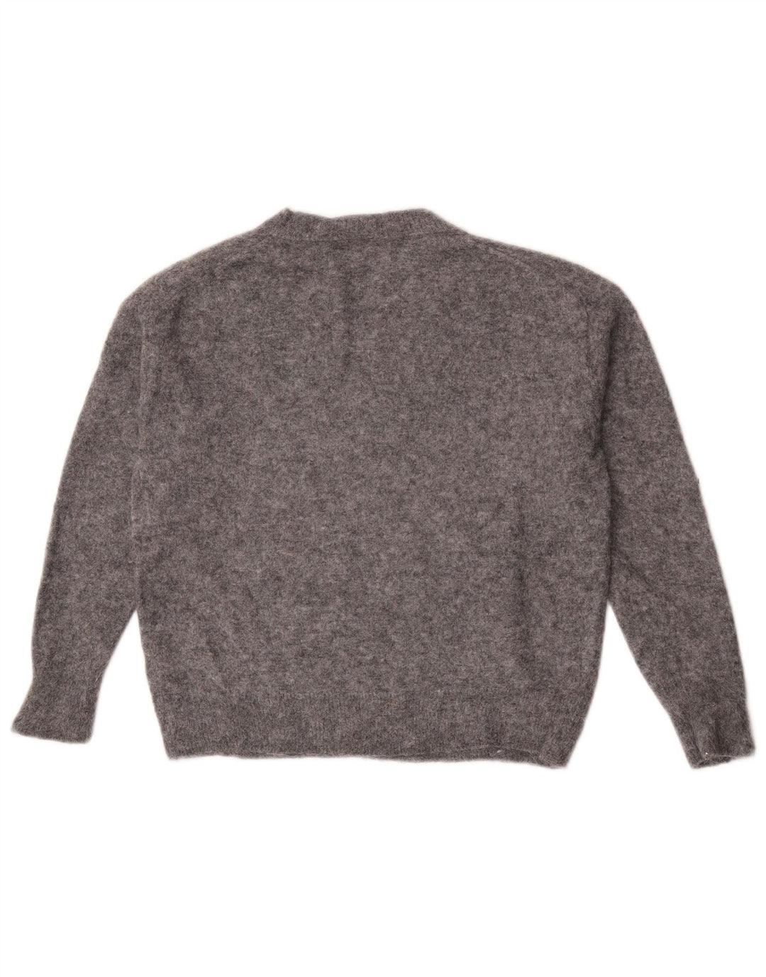 Zara Pull surdimensionné à col en V pour femme UK 10 Petit gris moucheté