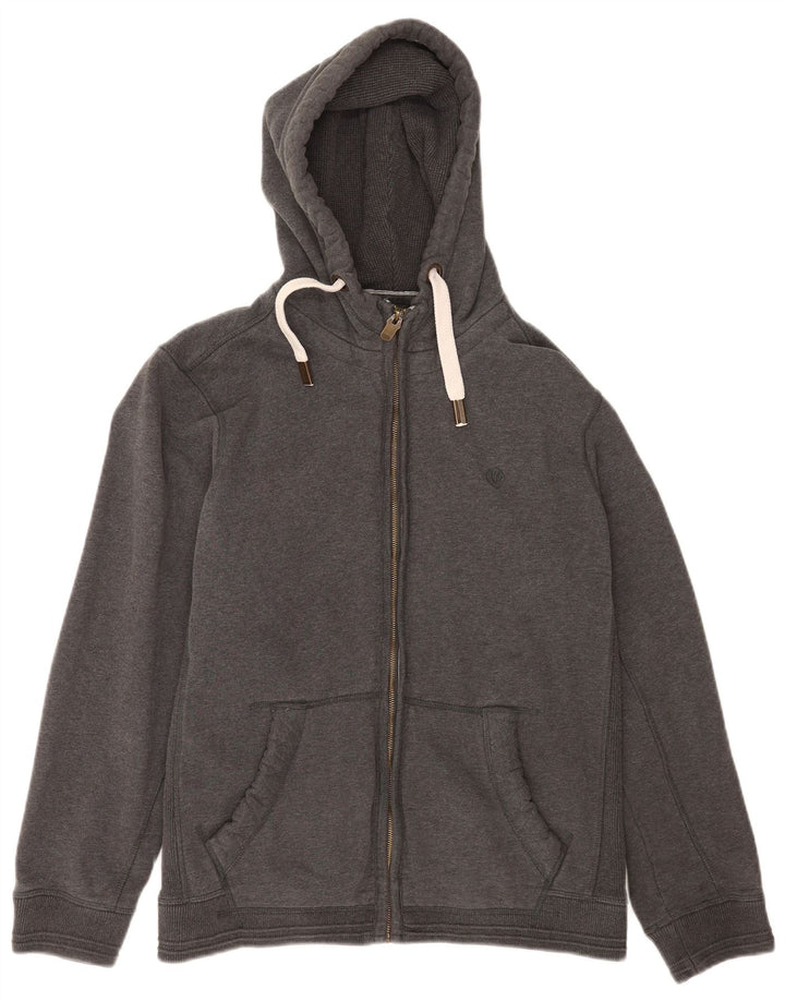 Fat Face Pull à capuche zippé pour homme Grand coton gris