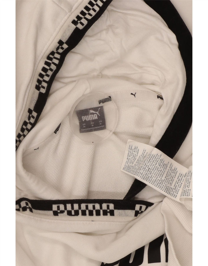 PUMA Pull à capuche graphique pour femme UK 14 Coton blanc moyen