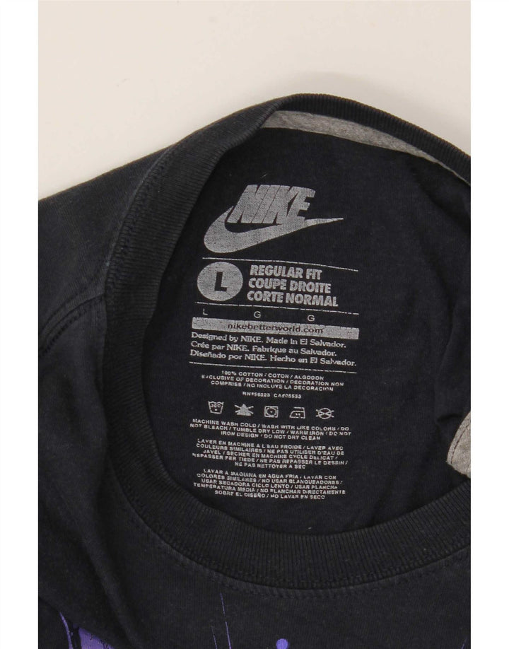 Nike T-shirt coupe classique pour homme en coton noir Taille L