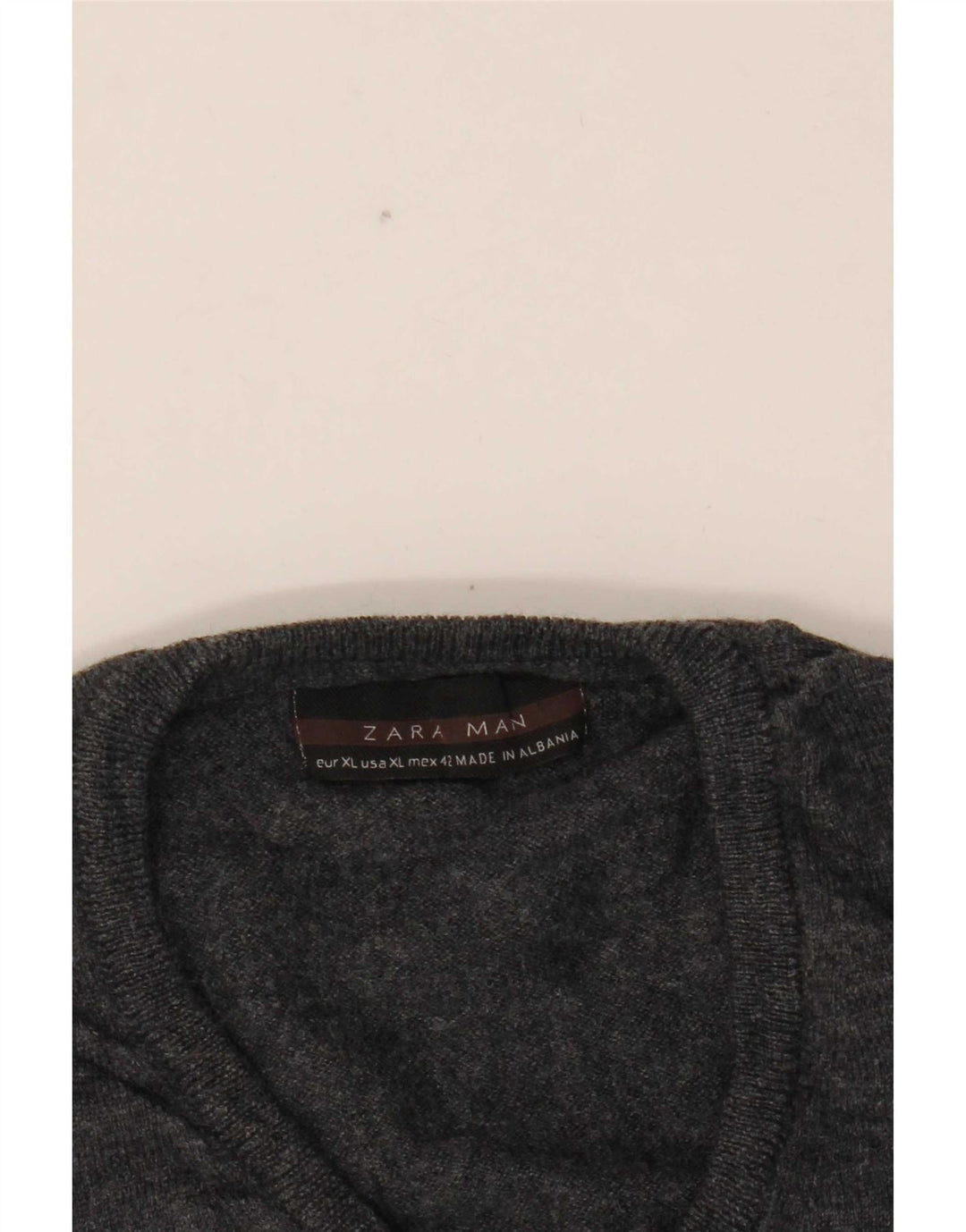 Zara Pull col V pour homme XL Gris