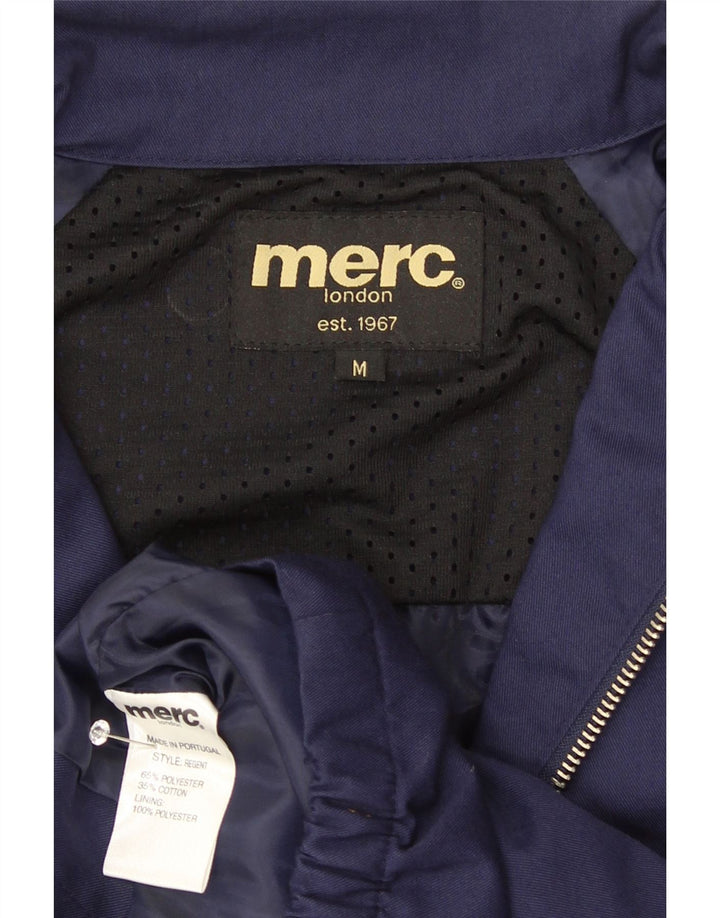 Merc Mens Bomber Jacket UK 38 Medium Bleu Marine Polyester