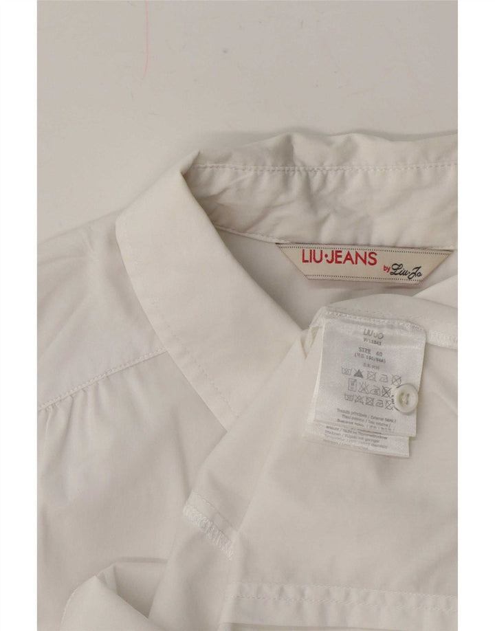 Liu Jo Chemise à manches courtes pour femme IT 40 Small Blanc Coton