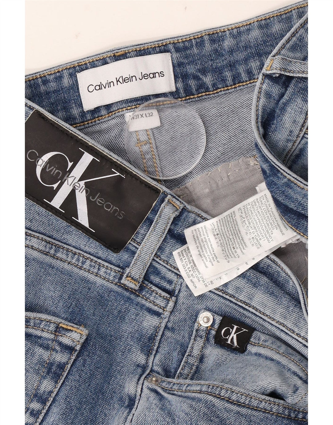 Calvin Klein Jean Slim Homme W31 L32 Bleu Coton