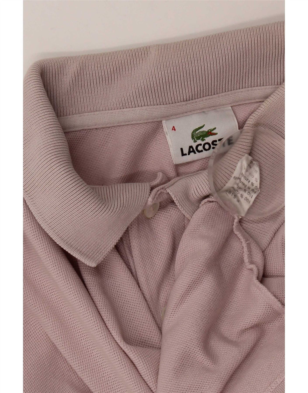 Lacoste Polo Homme Taille 4 Coton Rose Moyen