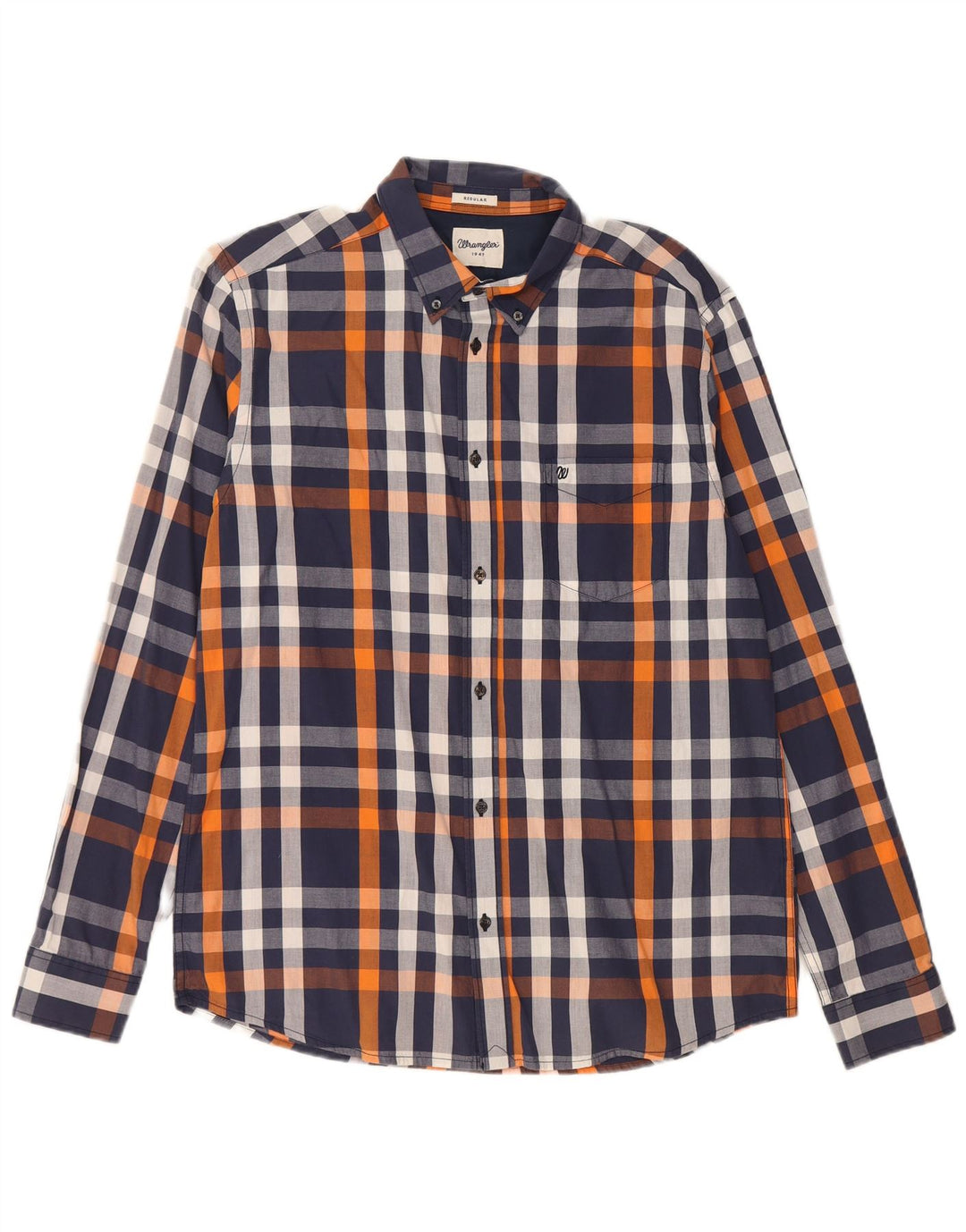 Wrangler Chemise Regular Fit Homme Bleu Marine Moyen à Carreaux Coton