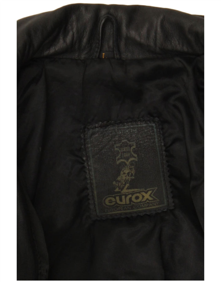 EUROX Veste de course en cuir graphique pour homme UK 40 Grand cuir noir