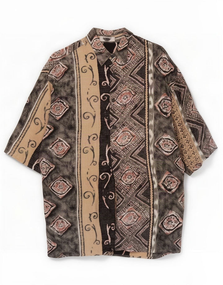 Imperial Chemise à Manches Courtes Homme Noir Moyen Patchwork