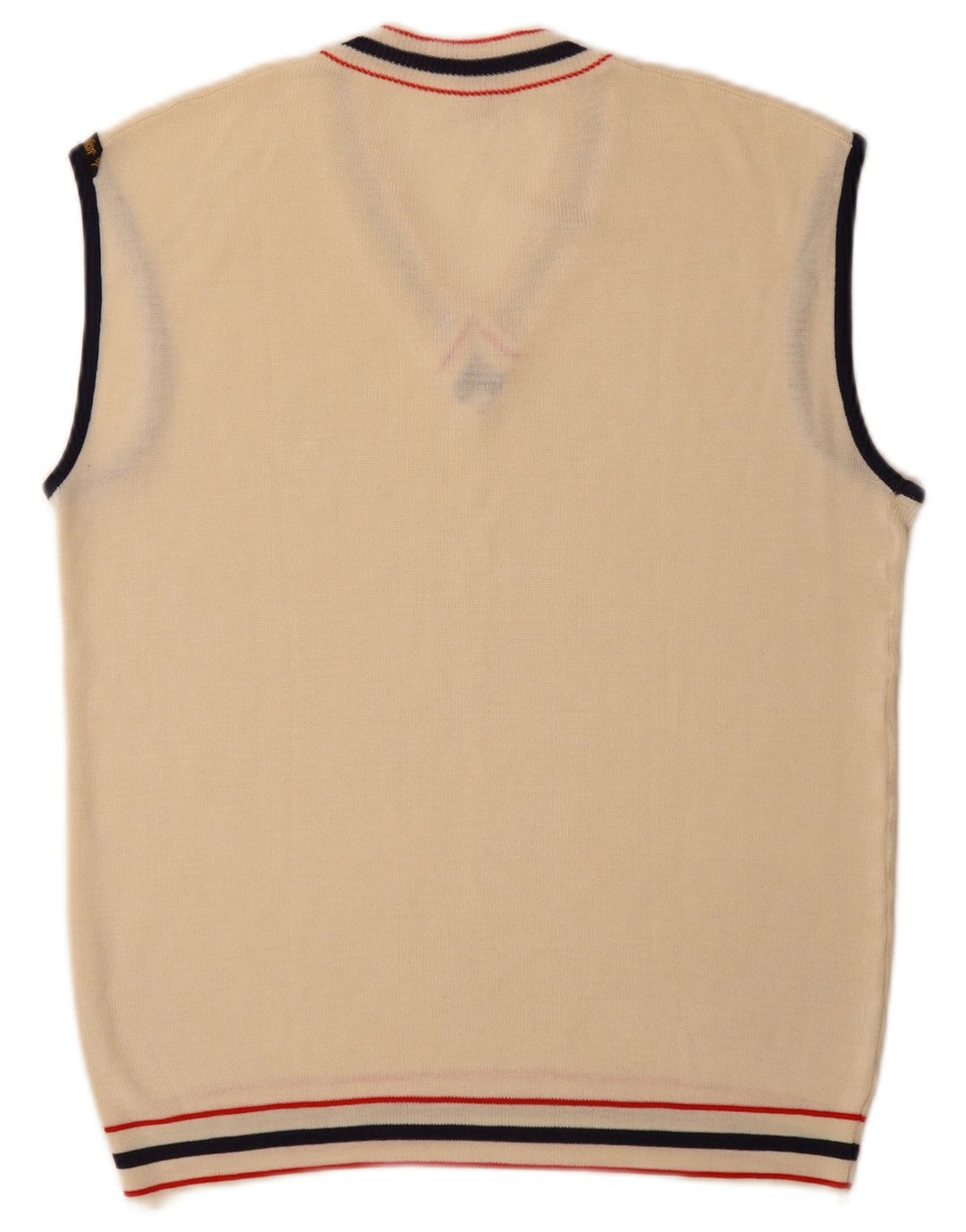vintage Mens Vest Débardeur Petit Acrylique Beige