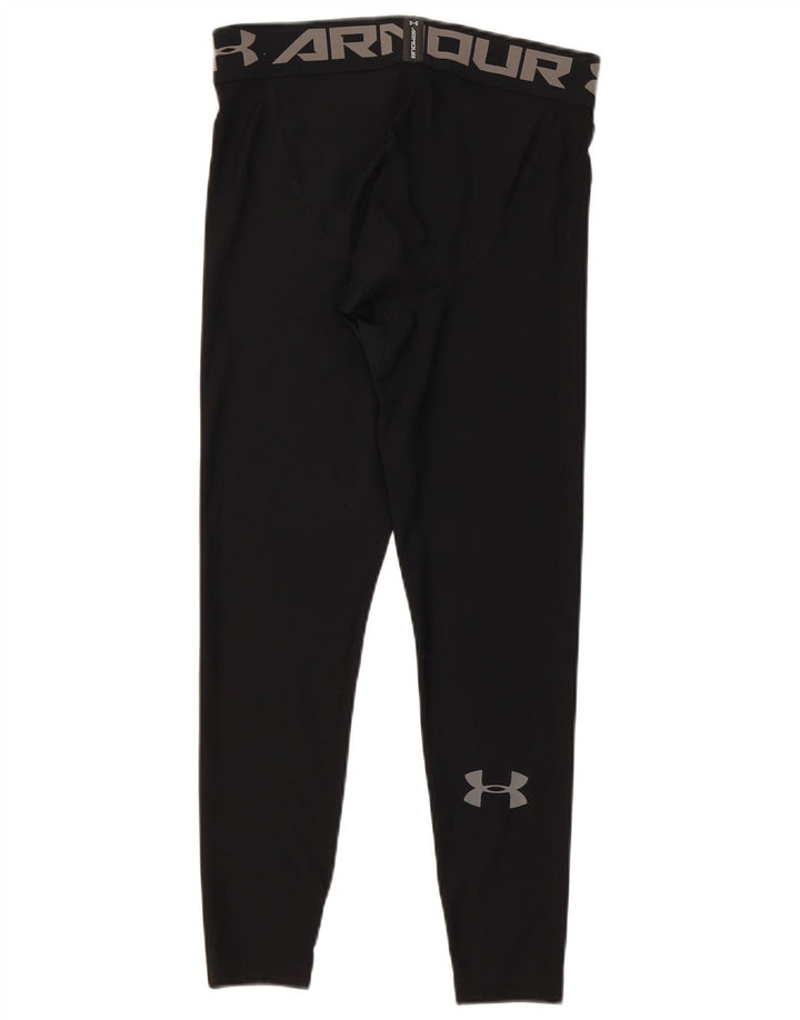 UNDER ARMOUR Womens Crop Graphic Leggings UK 14 Large  Black Polyester