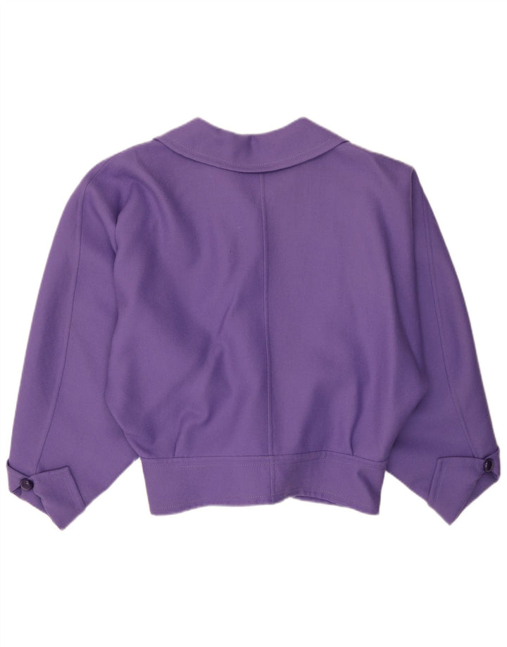 VINTAGE Femme 4 Bouton Blazer Veste UK 16 Grand Violet